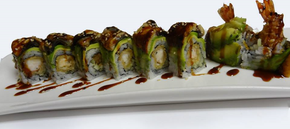Order 56. Double Dragon Roll food online from Hu Nan Palace Restaurant store, Fruitland on bringmethat.com
