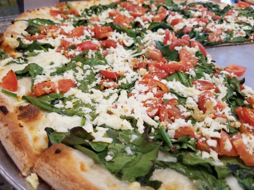 Order Roma Spinach Pizza food online from Slice of NY Pizza store, Raleigh on bringmethat.com