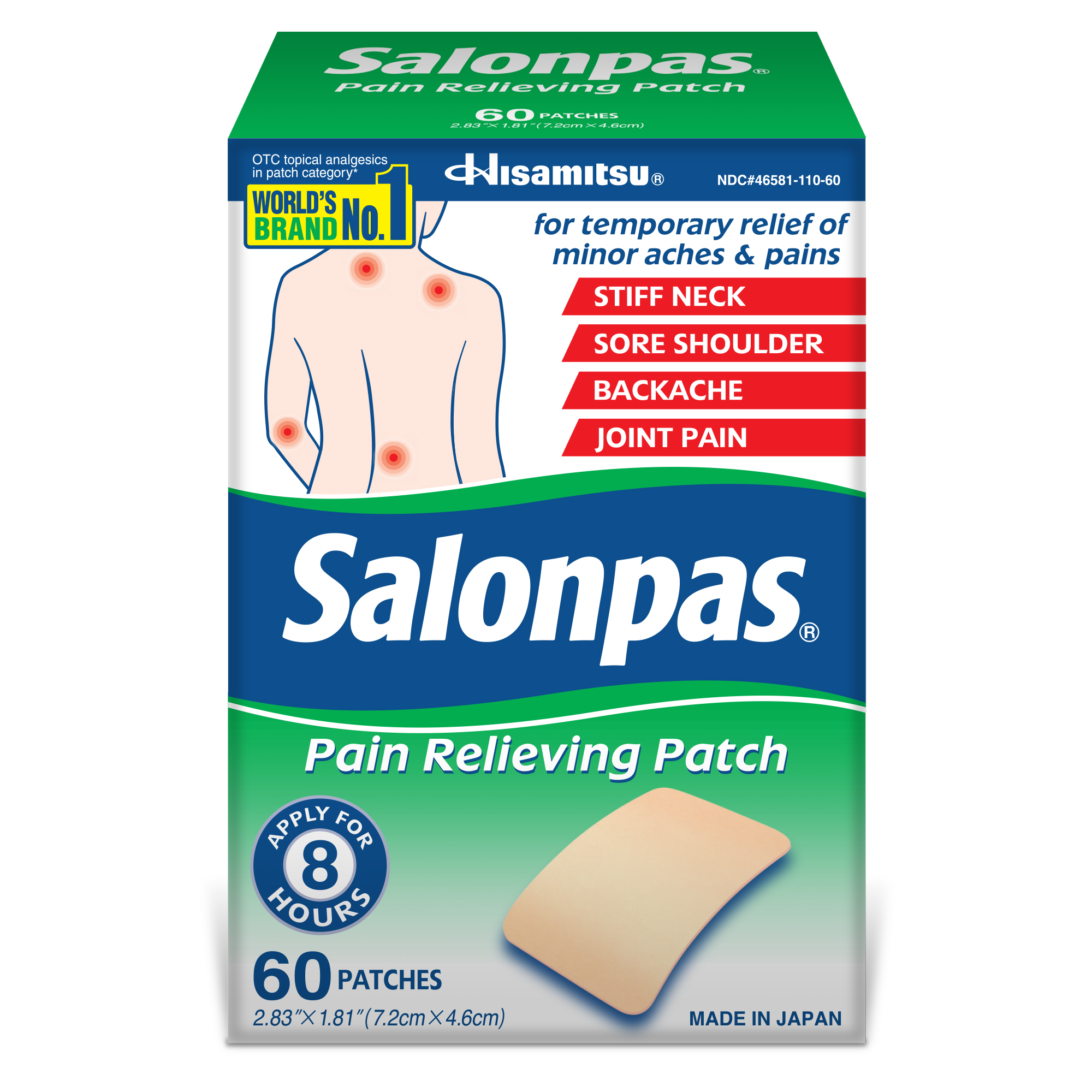 Order Salonpas Pain Relieving Patch - 60 ct food online from Rite Aid store, MILLER PLACE on bringmethat.com