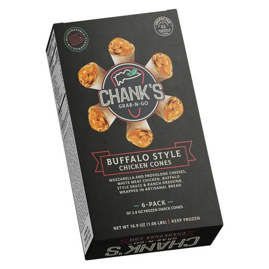 Order Chank's Buffalo Chicken with Truffle Hot Sauce Snack Cones 6 pack food online from Everyday Needs by Gopuff store, Newark on bringmethat.com