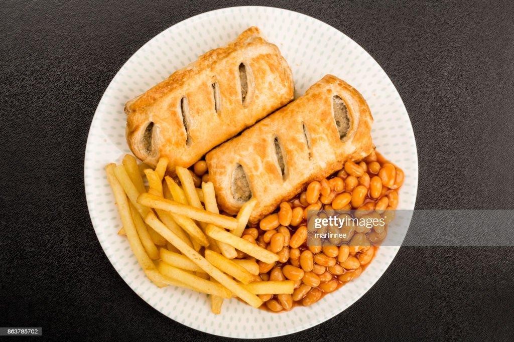 Order Sausage Rolls (2), Beans & Chips food online from Britannia Arms store, San Jose on bringmethat.com