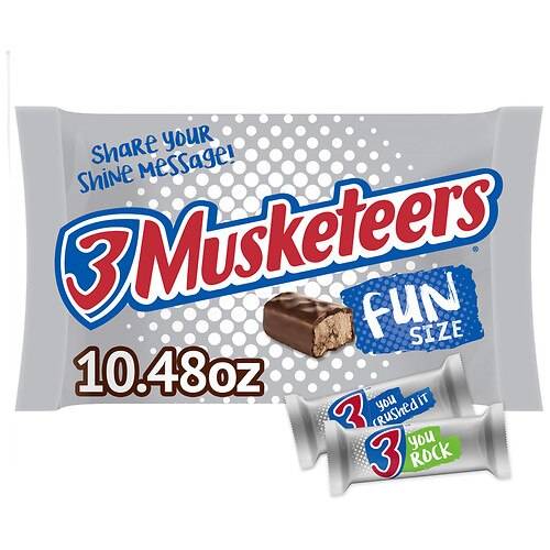 Order 3 Musketeers Halloween Fun Size Chocolate Candy Bars, Small Bag - 10.48 oz food online from Walgreens store, Durant on bringmethat.com