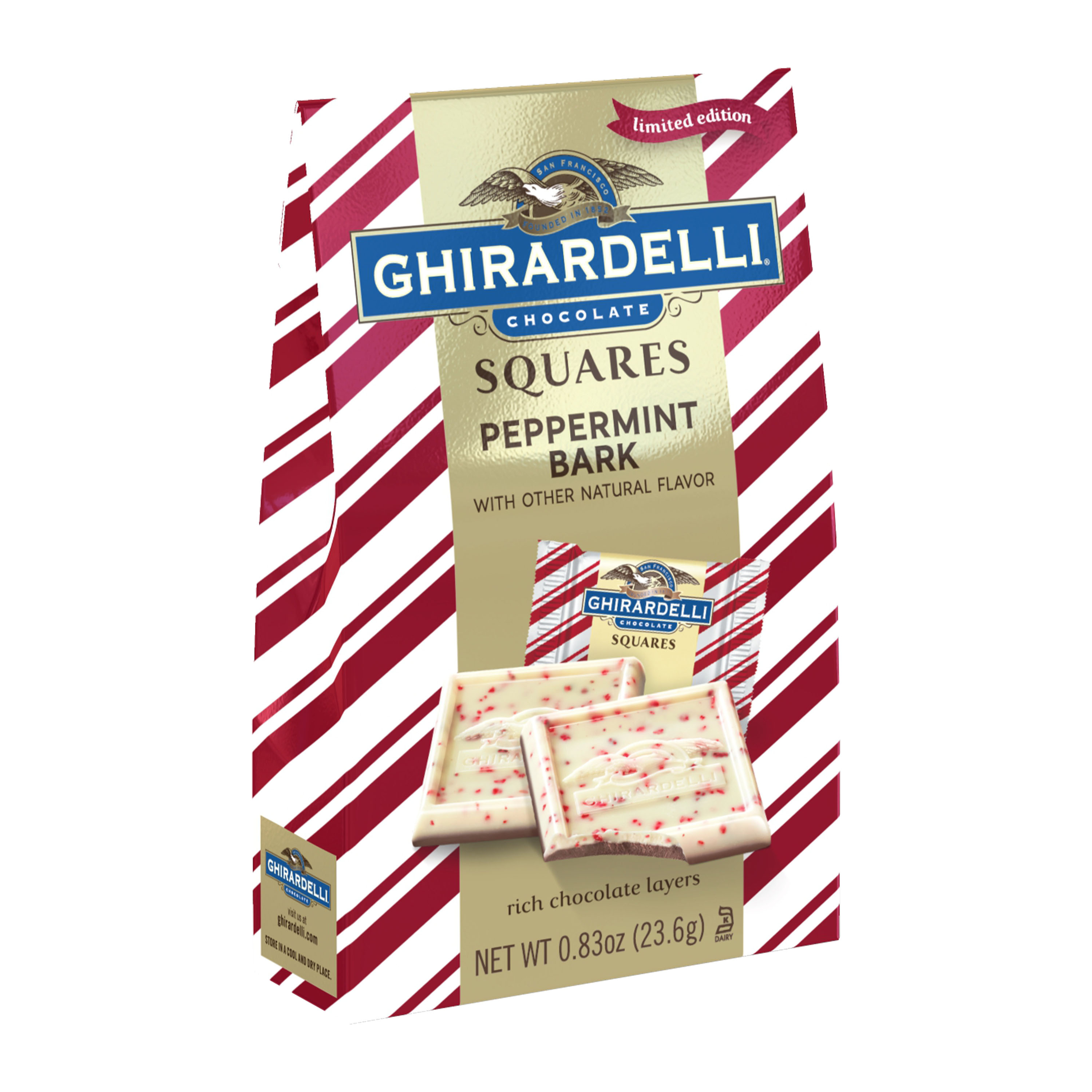 Order Ghirardelli Squares Limited Edition Peppermint Bark - 0.83 oz food online from Bartell store, Edmonds on bringmethat.com