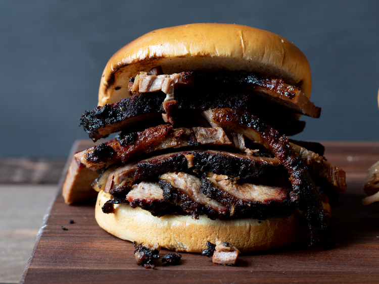 Order Texas Brisket Sandwich food online from Red Hot & Blue store, North Richland Hills on bringmethat.com