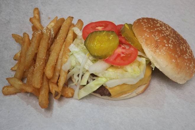 Order Cheeseburger with Fries  and Drink  food online from Wild Fish & Chicken store, St Paul on bringmethat.com