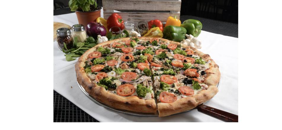 Order 16" Vegetarian Lovers Pie food online from Roppolos Pizzeria store, Austin on bringmethat.com