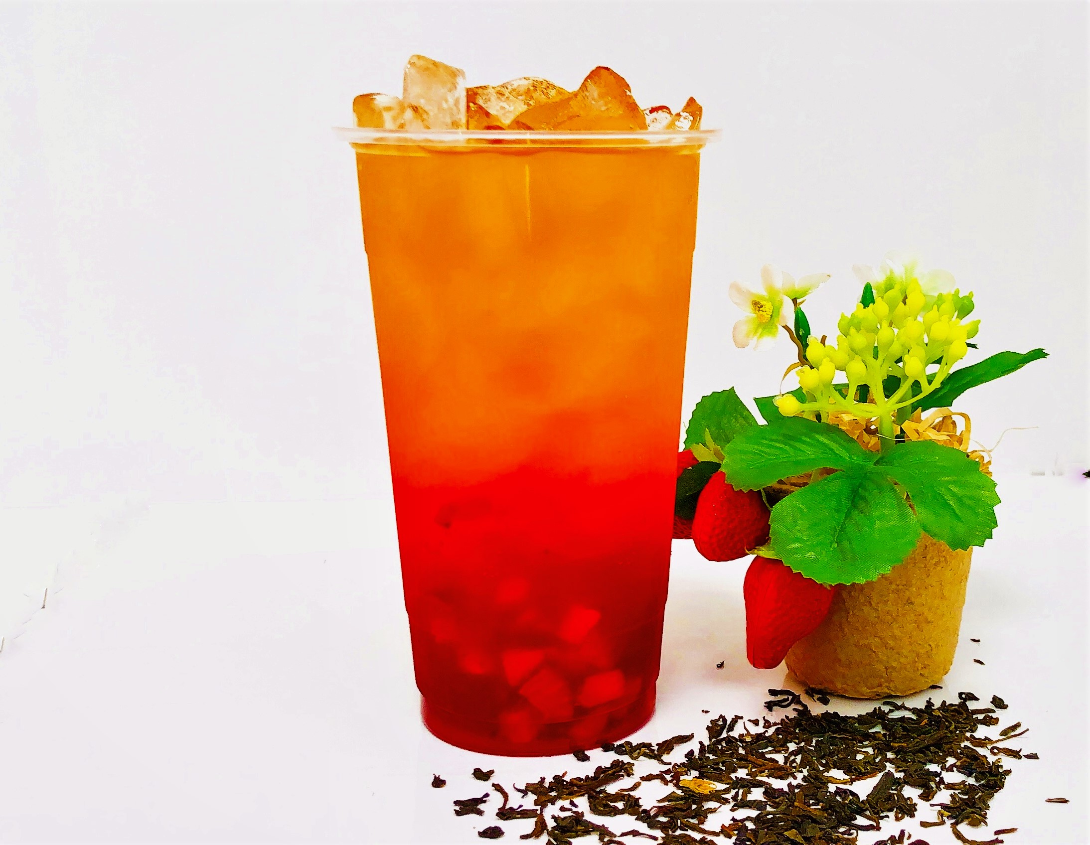 Order Strawberry Fruit Tea Special food online from St Boba N Donuts store, Burbank on bringmethat.com