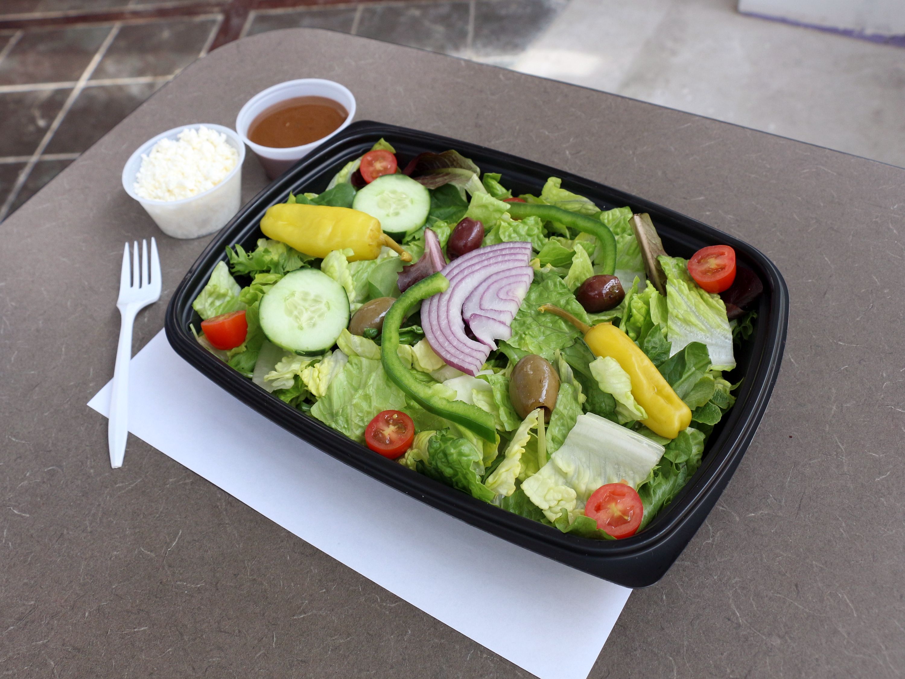 Order Greek Salad food online from DC Halal Shawarma store, Washington on bringmethat.com