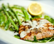 Order Grilled Salmon food online from Basil Leaf Cafe store, Chicago on bringmethat.com