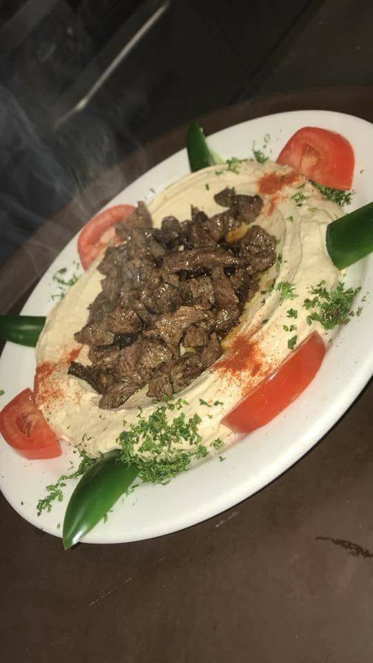 Order Hummus with Meat food online from Albasha Cuisine store, Palos Heights on bringmethat.com