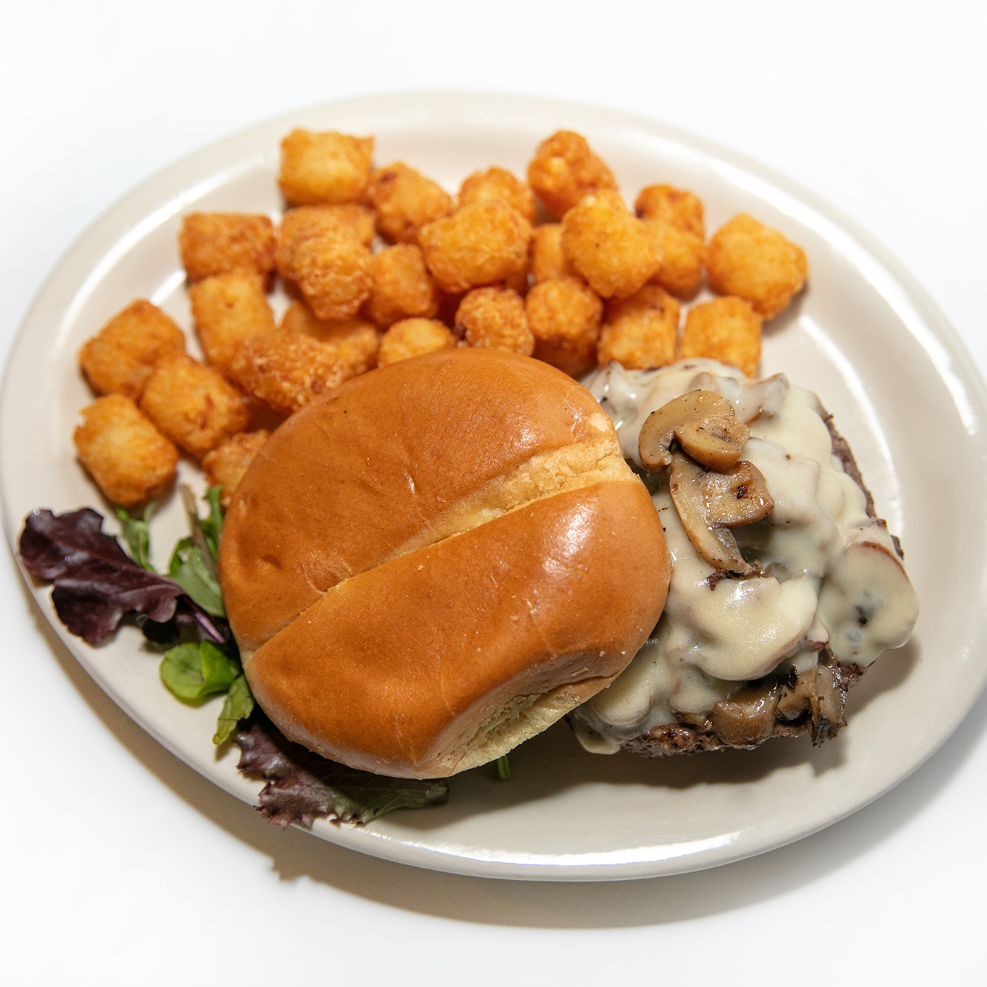 Order Shroom Swiss Burger food online from The Lookout Bar & Grill store, Maple Grove on bringmethat.com