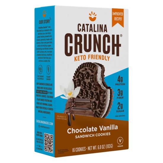 Order Catalina Crunch Chocolate Vanilla Sandwich Cookie 6.8oz food online from Everyday Needs by Gopuff store, Los Angeles on bringmethat.com