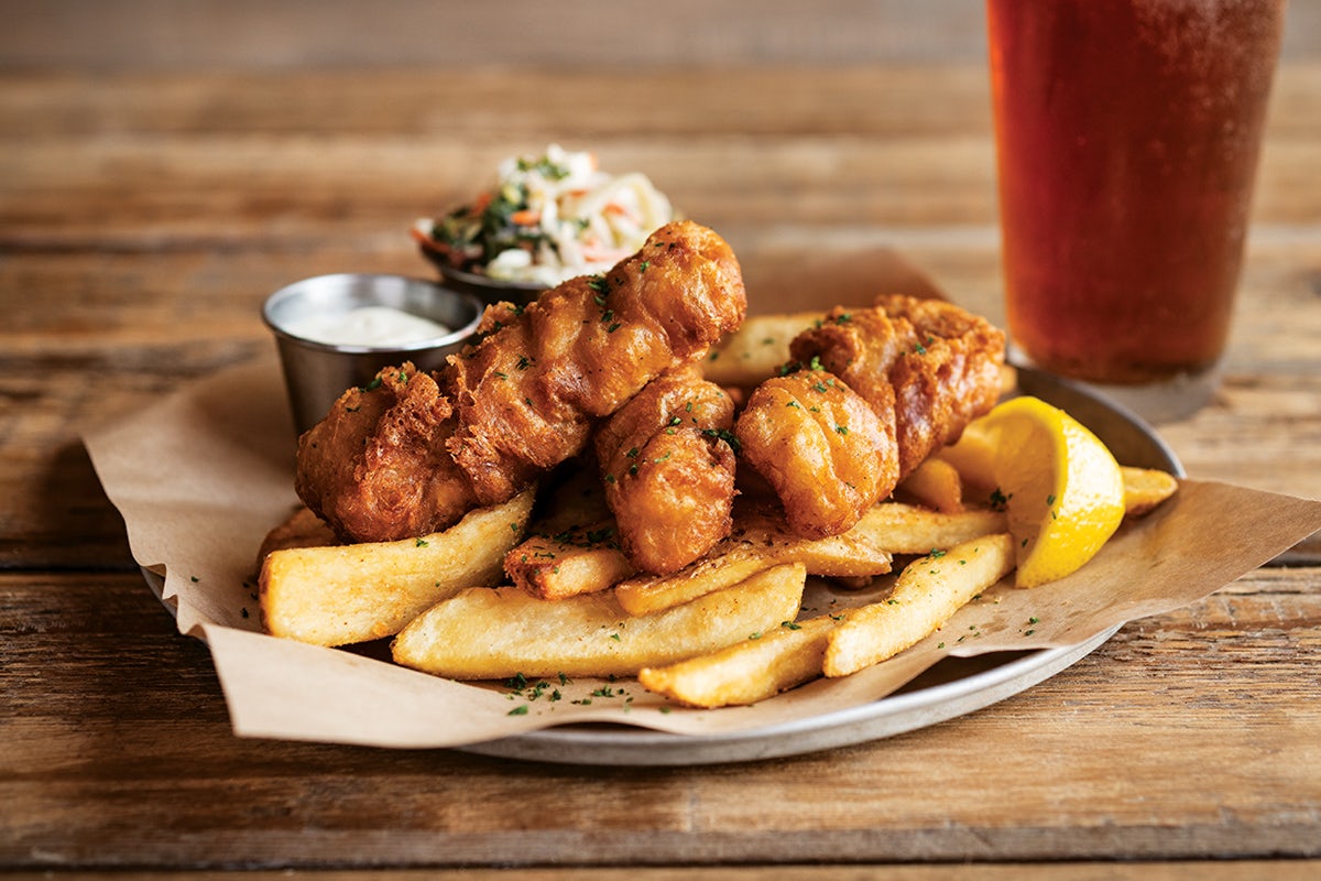 Order Beer-Battered Fish & Chips food online from World Of Beer store, Richmond on bringmethat.com