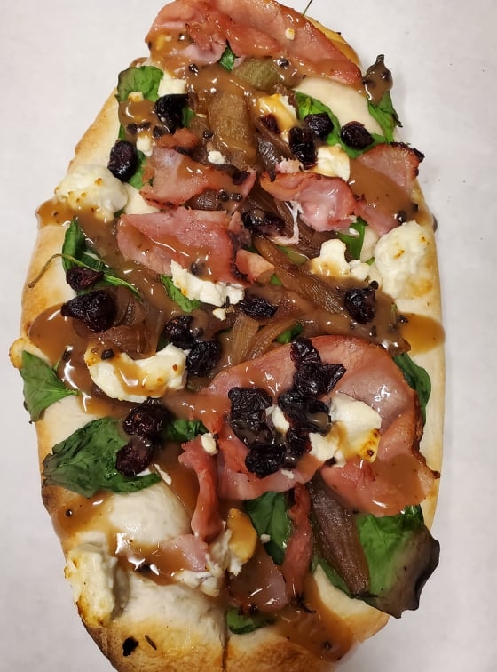 Order Goat Cheese Flat Bread food online from Ollie Pizza store, Litchfield on bringmethat.com