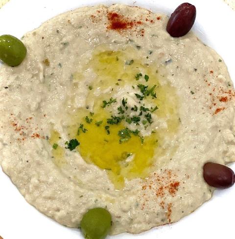 Order 24. Baba Ganoush and 2 Pita food online from Mint & Olives store, Seattle on bringmethat.com