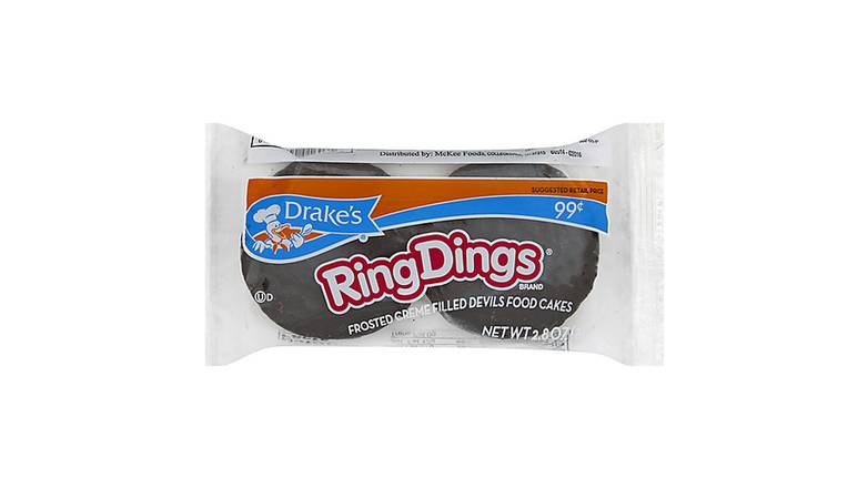 Order Drakes Ring Dings - 2 Ct food online from Trumbull Mobil store, Trumbull on bringmethat.com