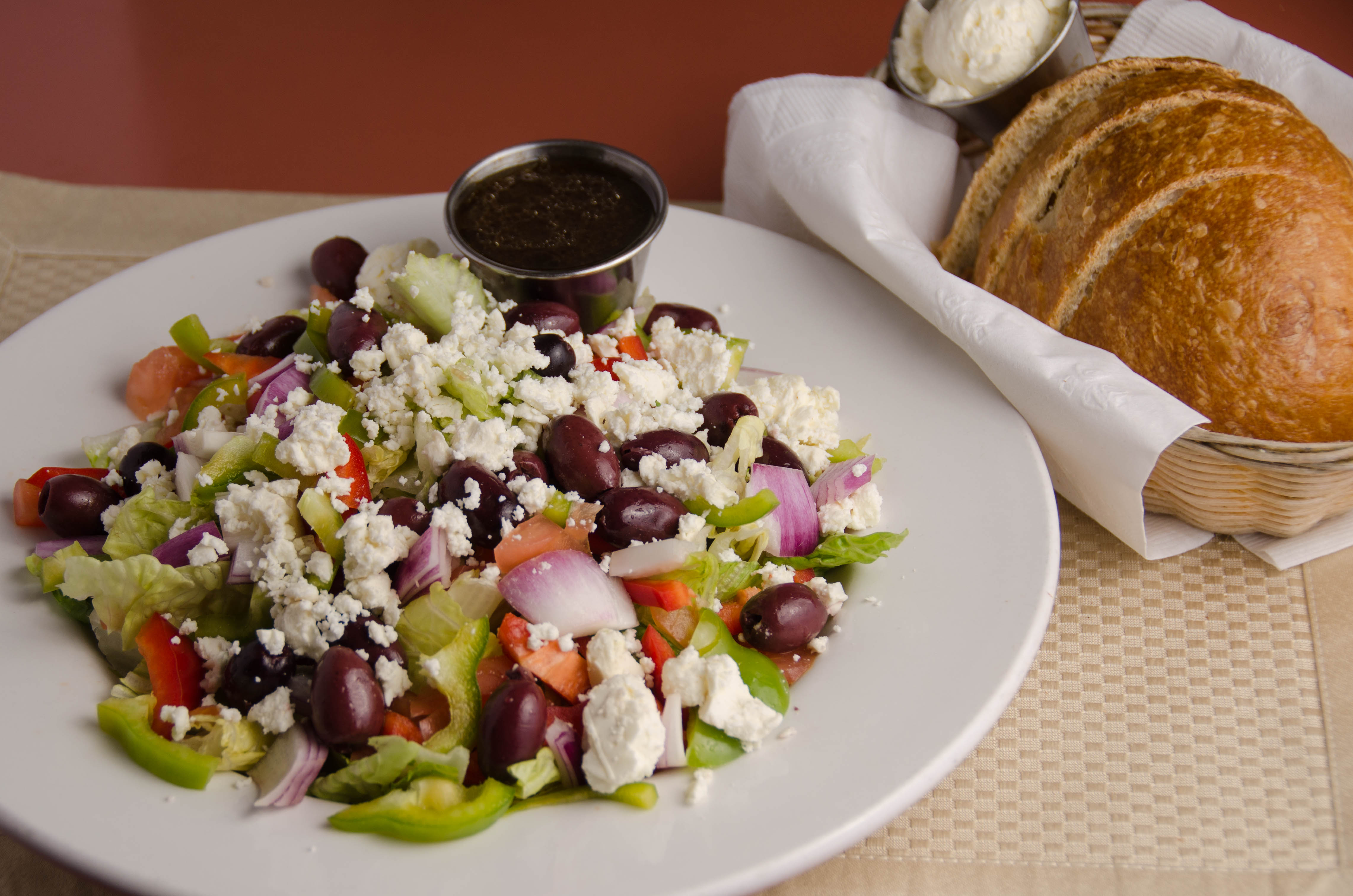 Order Greek Salad food online from Lulu's Restaurant store, Van Nuys on bringmethat.com