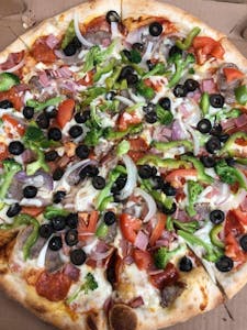 Order Large Supreme food online from La Nonna Pizzeria store, North Plainfield on bringmethat.com