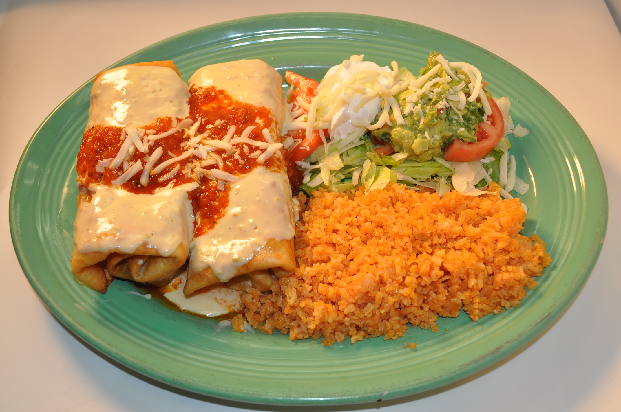 Order Chimichangas Dinner food online from Good Tequilas Mexican Grill store, Glendale Heights on bringmethat.com