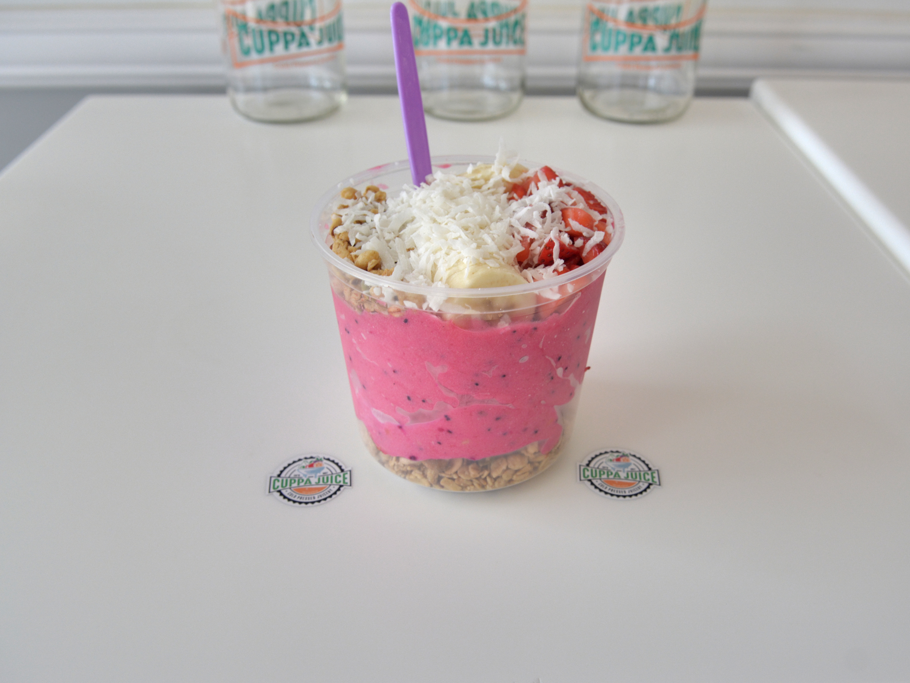 Order Tropical Pitaya Bowl food online from Cuppa Juice Cold Pressed Juicery store, San Marcos on bringmethat.com