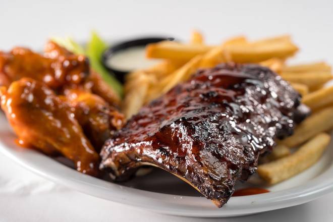 Order GF RIB & WING COMBO food online from Glory Days Grill store, Hunter Mill on bringmethat.com