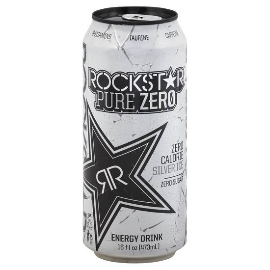 Order Rockstar Pure Zero Energy Drink Silver Ice Grapefruit Can (16 oz) food online from Rite Aid store, Canton on bringmethat.com