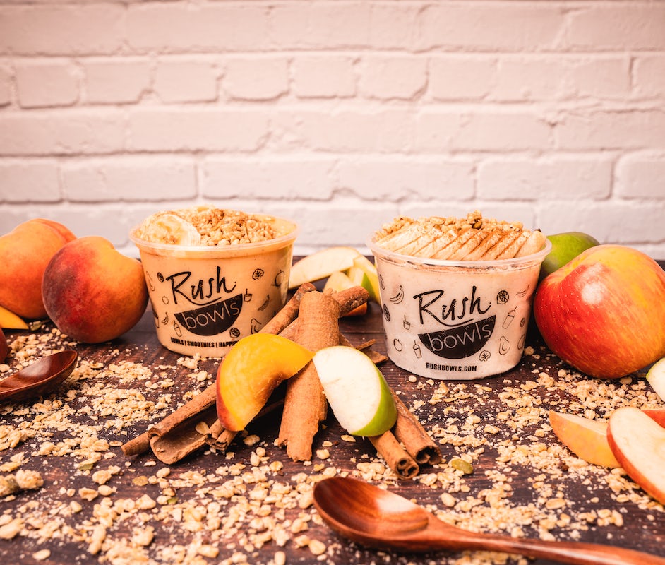 Order Apple Pie/Peach Cobbler Bowl food online from Rush Bowls store, Houston on bringmethat.com