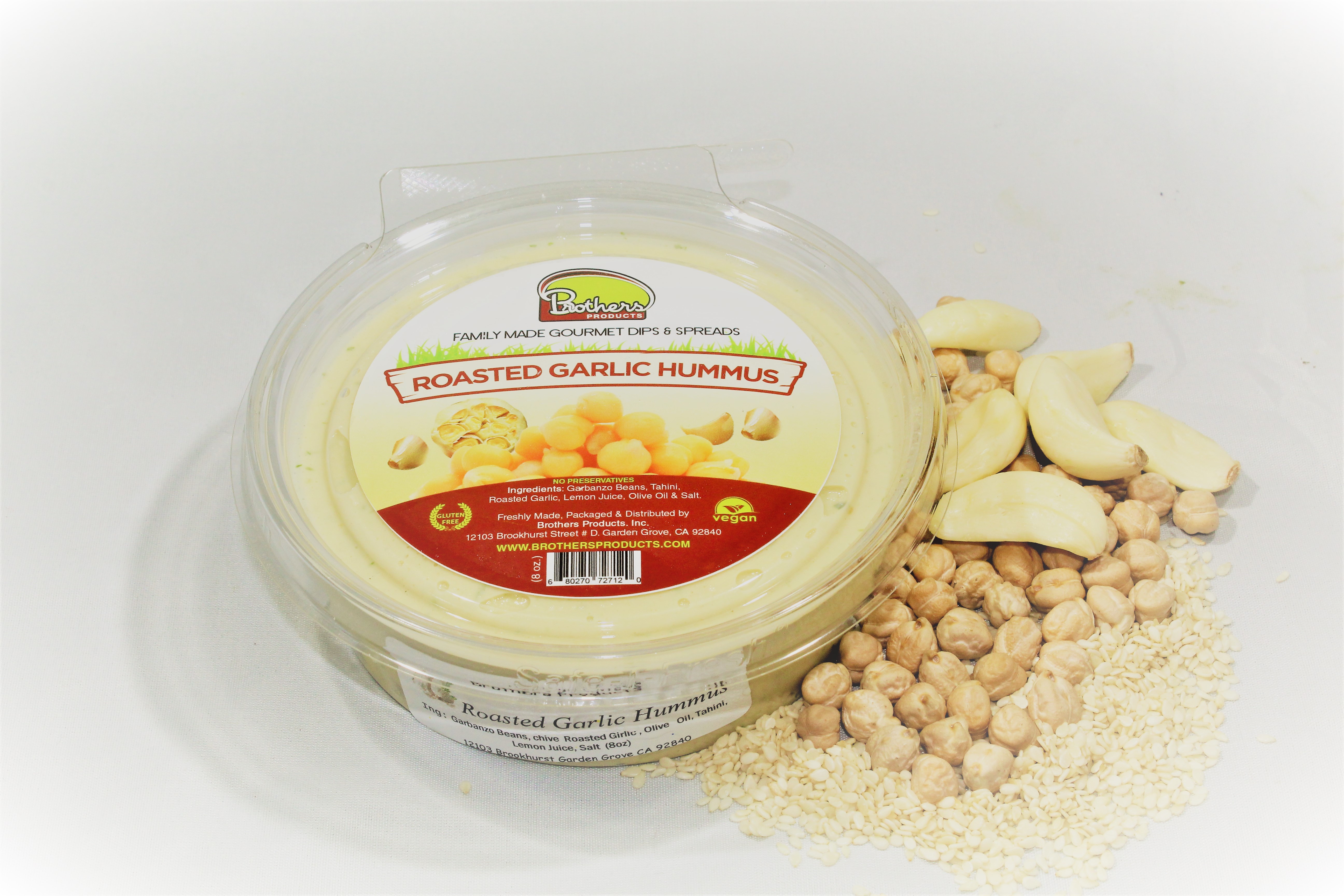 Order Roasted Garlic Hummus food online from Brothers Juicery store, Garden Grove on bringmethat.com