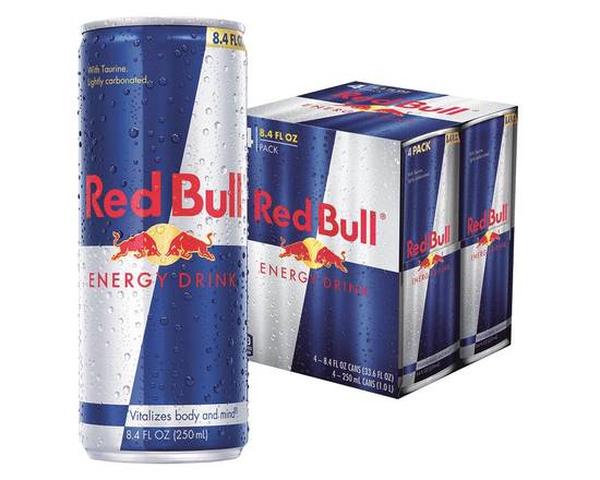 Order Red Bull 8.4 oz, 4pack Cans food online from Johnny Rockets store, Aliso Viejo on bringmethat.com