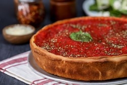 Order 10" Spinach Pesto DEEP food online from Bitcoin Pizza store, Santa Barbara on bringmethat.com