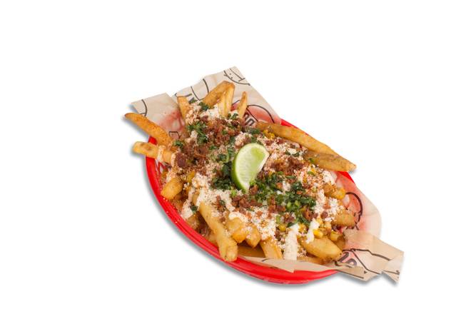 Order Elote Fries food online from Dirt Dog store, Los Angeles on bringmethat.com