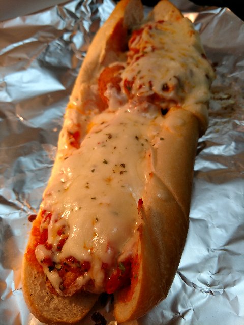 Order Chicken Parm Hot Sub food online from Dynamite Subs store, Reading on bringmethat.com