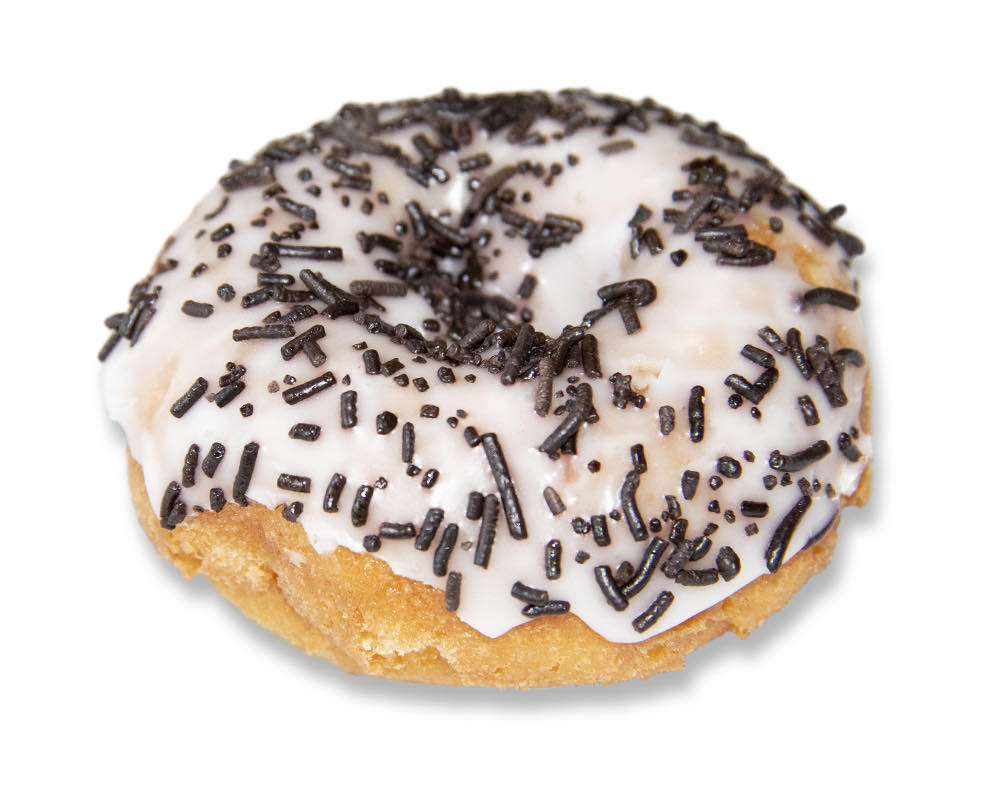 Order Chocolate sprinkle on white frosted cake food online from Honey Donuts store, Crowley on bringmethat.com