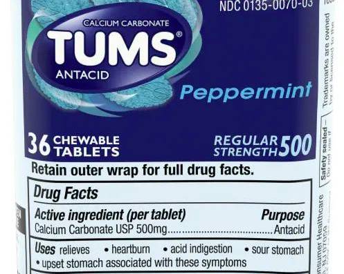 Order Tums Peppermint 36 ct food online from McLean Ave Pharmacy store, Yonkers on bringmethat.com