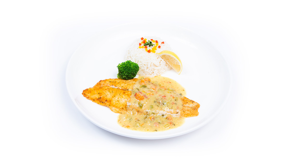 Order Fish Fillet w Green Curry food online from Fadi Mediterranean Grill store, Katy on bringmethat.com