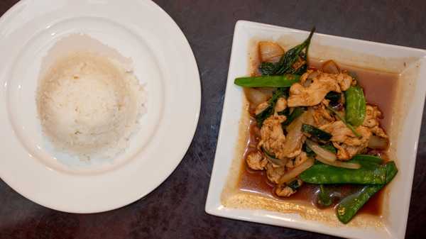 Order E5. Pad Prik Kra Prao food online from Thai Top Ten store, Richmond on bringmethat.com