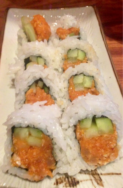 Order 8 Pieces Spicy Albacore Roll food online from Ami Sushi store, Westwood on bringmethat.com