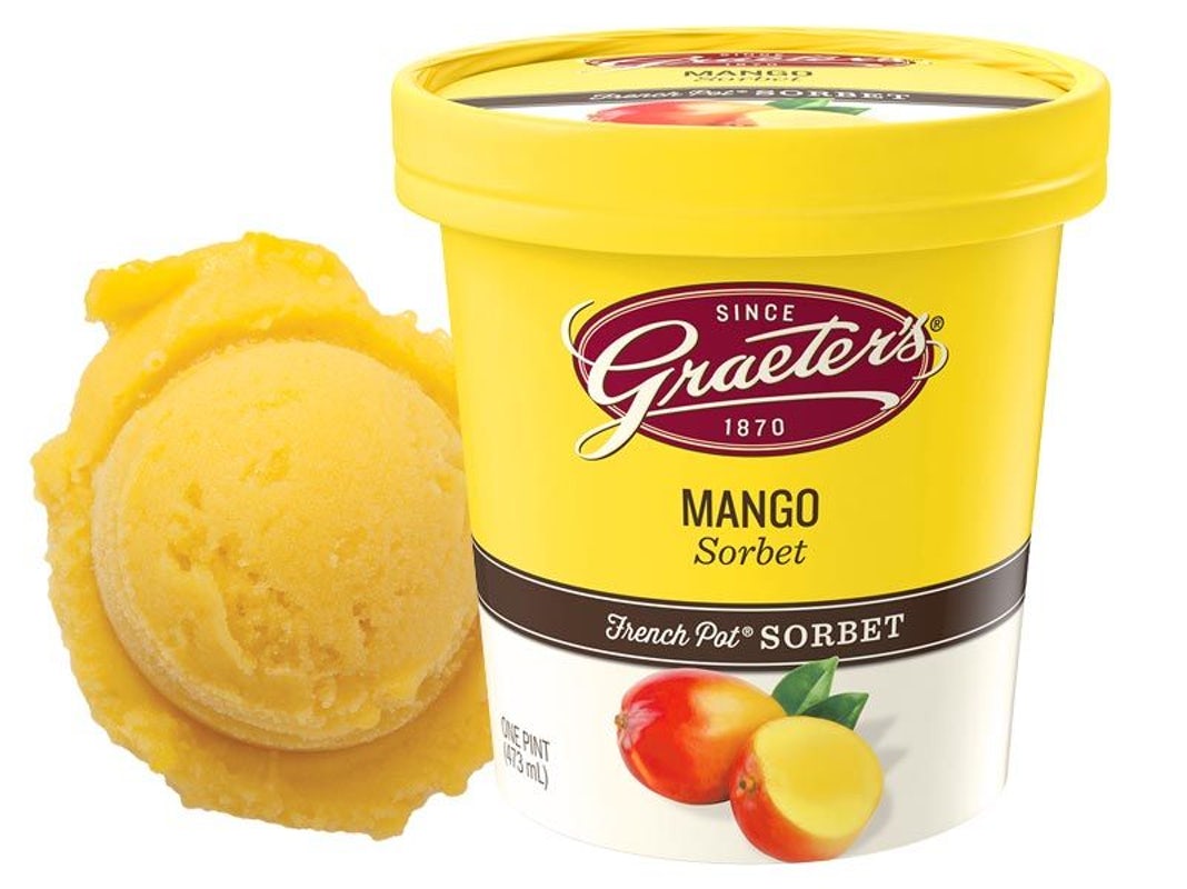 Order Mango Sorbet Pint food online from Graeter Ice Cream store, Hilliard on bringmethat.com