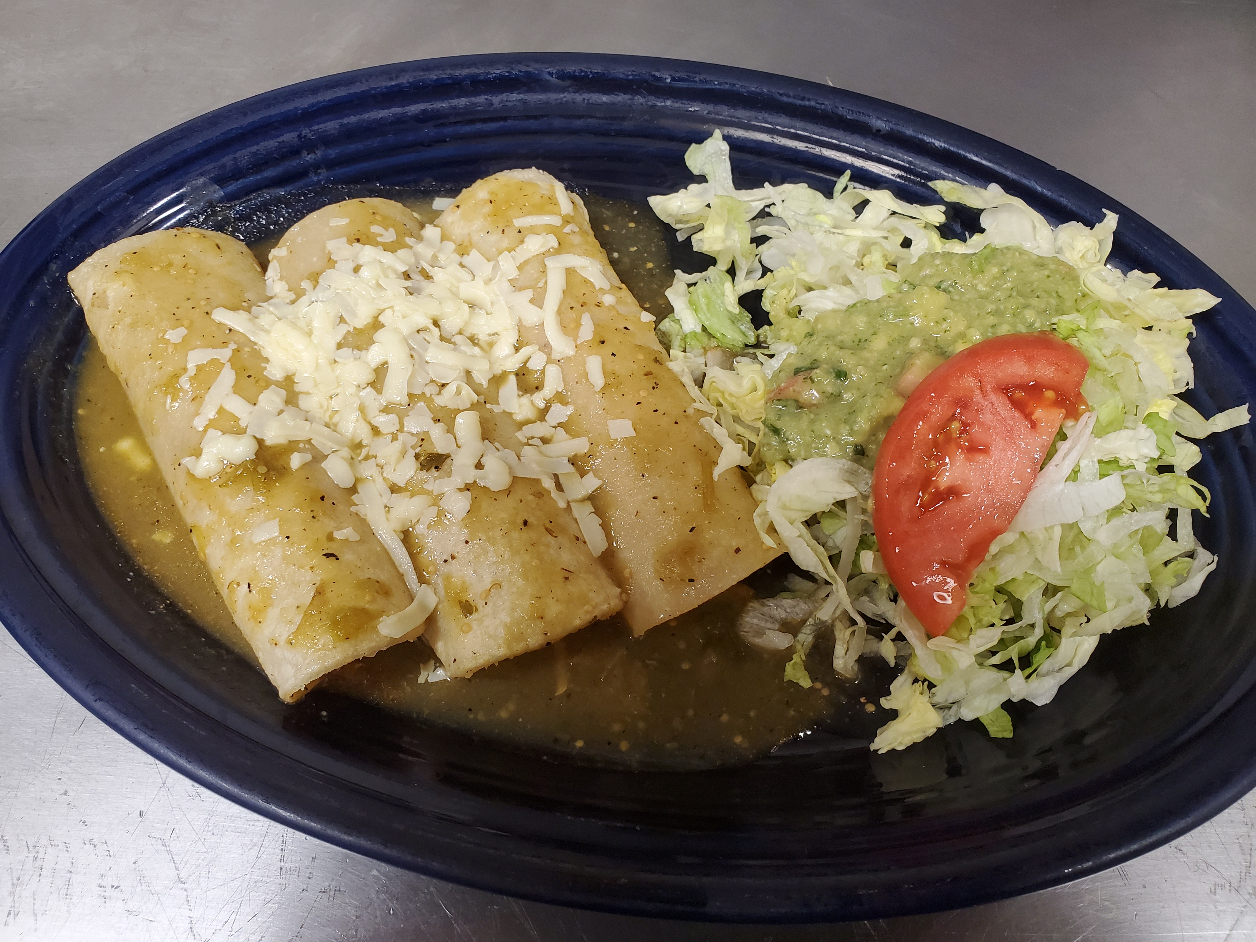 Order Enchilada On Salsa Verde food online from Los Gallos Mexican Grill store, Rochester on bringmethat.com