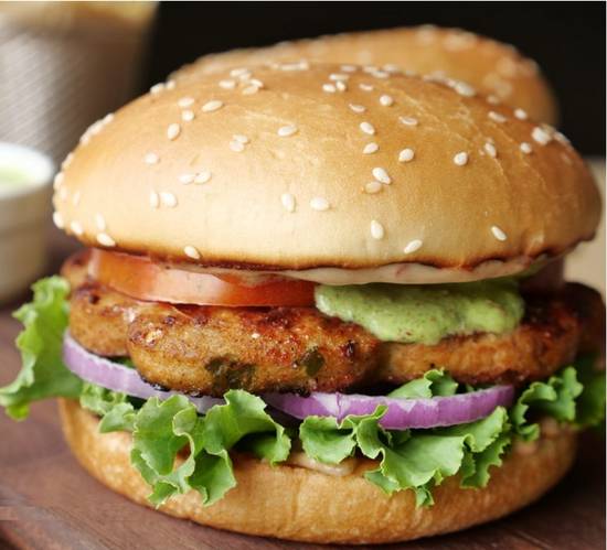 Order New Chicken Kabab Burger food online from Burgerim store, Danville on bringmethat.com