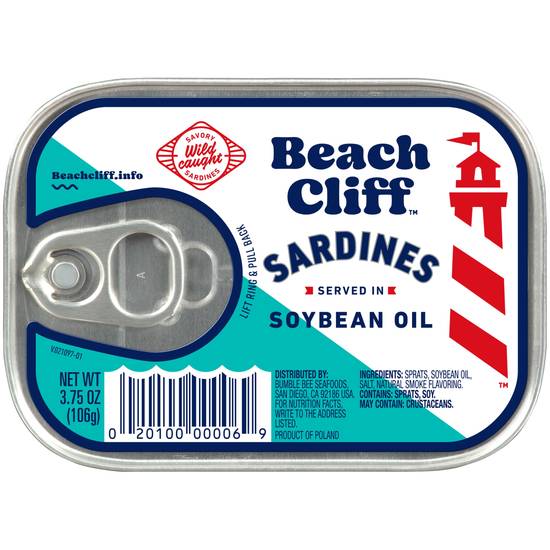 Order Beach Cliff Sardines in Soybean Oil, 3.5 OZ food online from Cvs store, ARCADIA on bringmethat.com