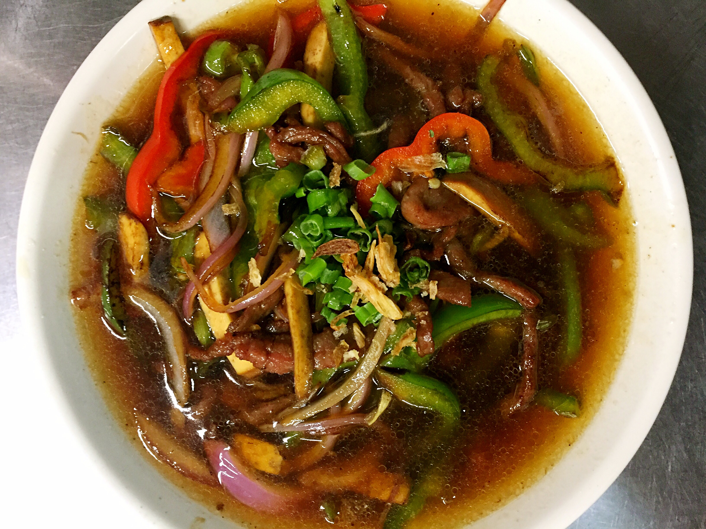 Order Beef and Hot Pepper Noodle Soup food online from No.1 chinese restaurant store, New York on bringmethat.com