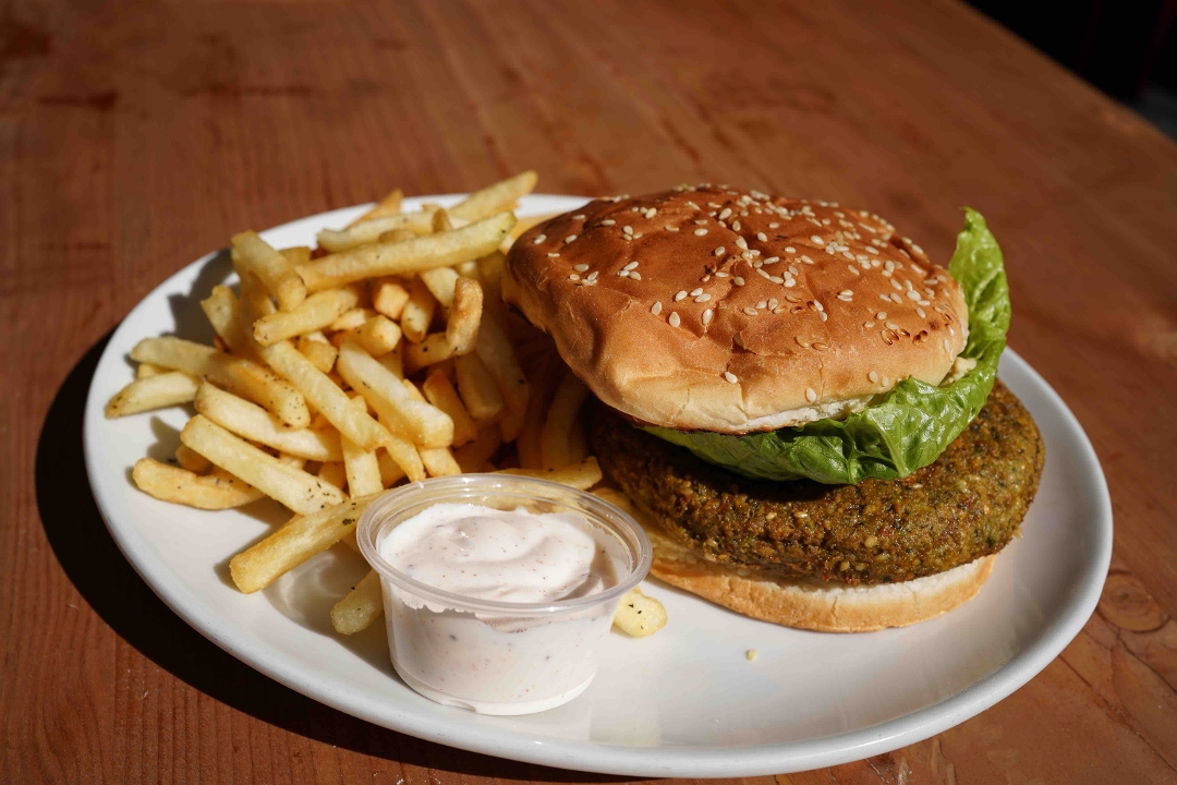 Order Falafel Burger food online from Pasha Mediterranean store, Redwood City on bringmethat.com