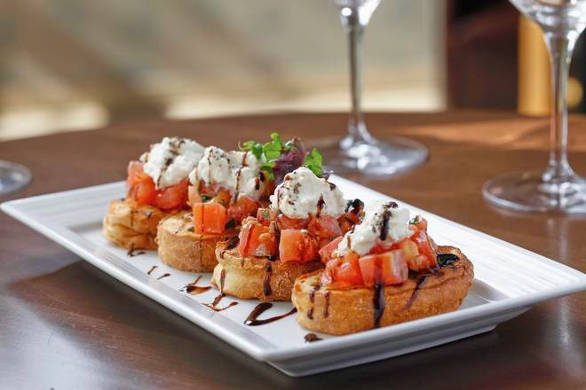 Order Tomato Bruschetta food online from Pinstripes store, Chicago on bringmethat.com