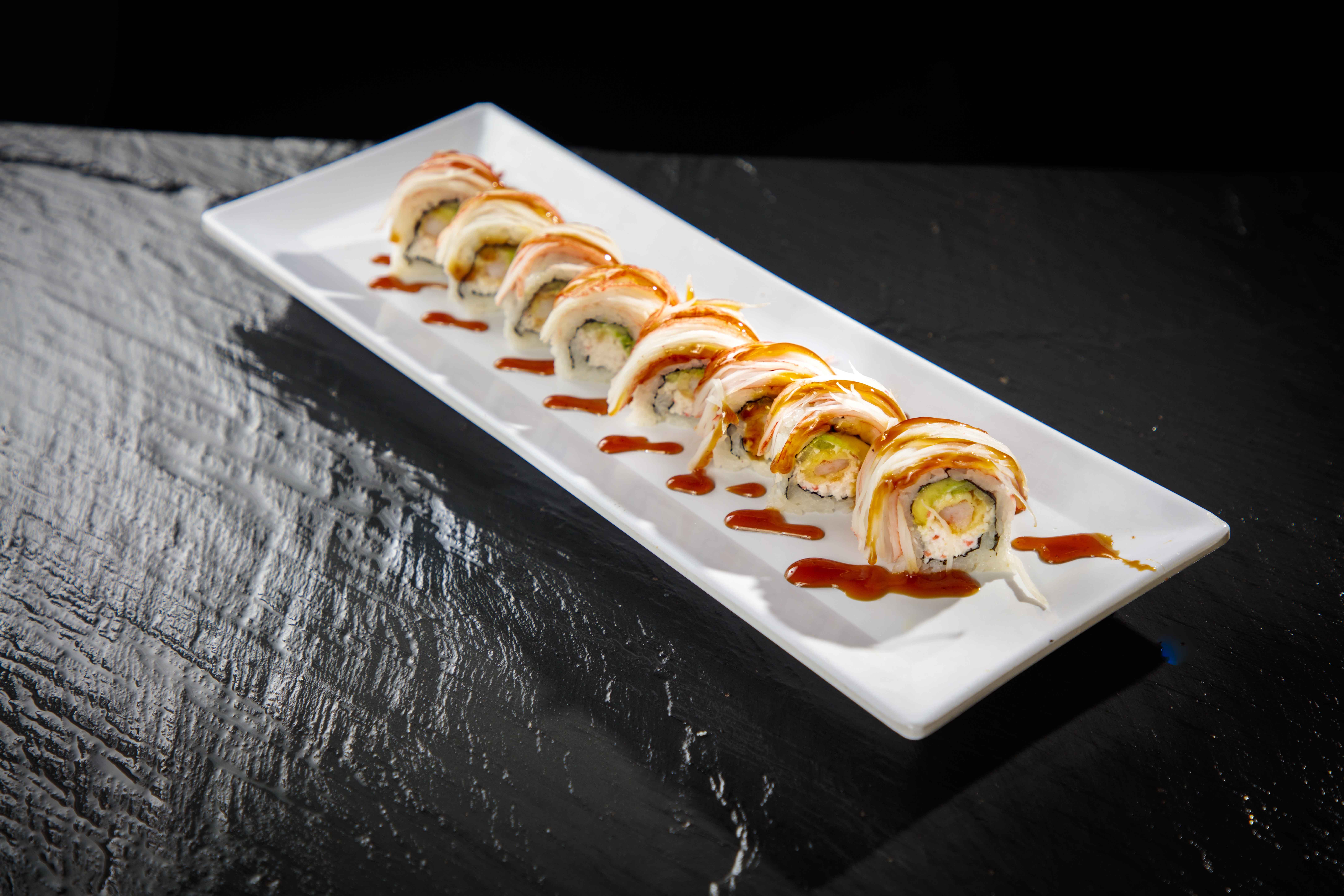 Order Angel Hell Paradise Roll food online from Sushi Okoku store, Riverside on bringmethat.com