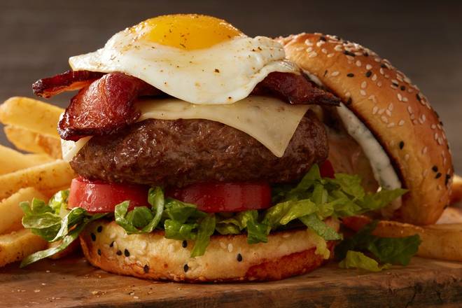 Order ALL-AMERICAN BACON CHEESEBURGER* food online from 54th Street Restaurant & Drafthouse - store, The Colony on bringmethat.com