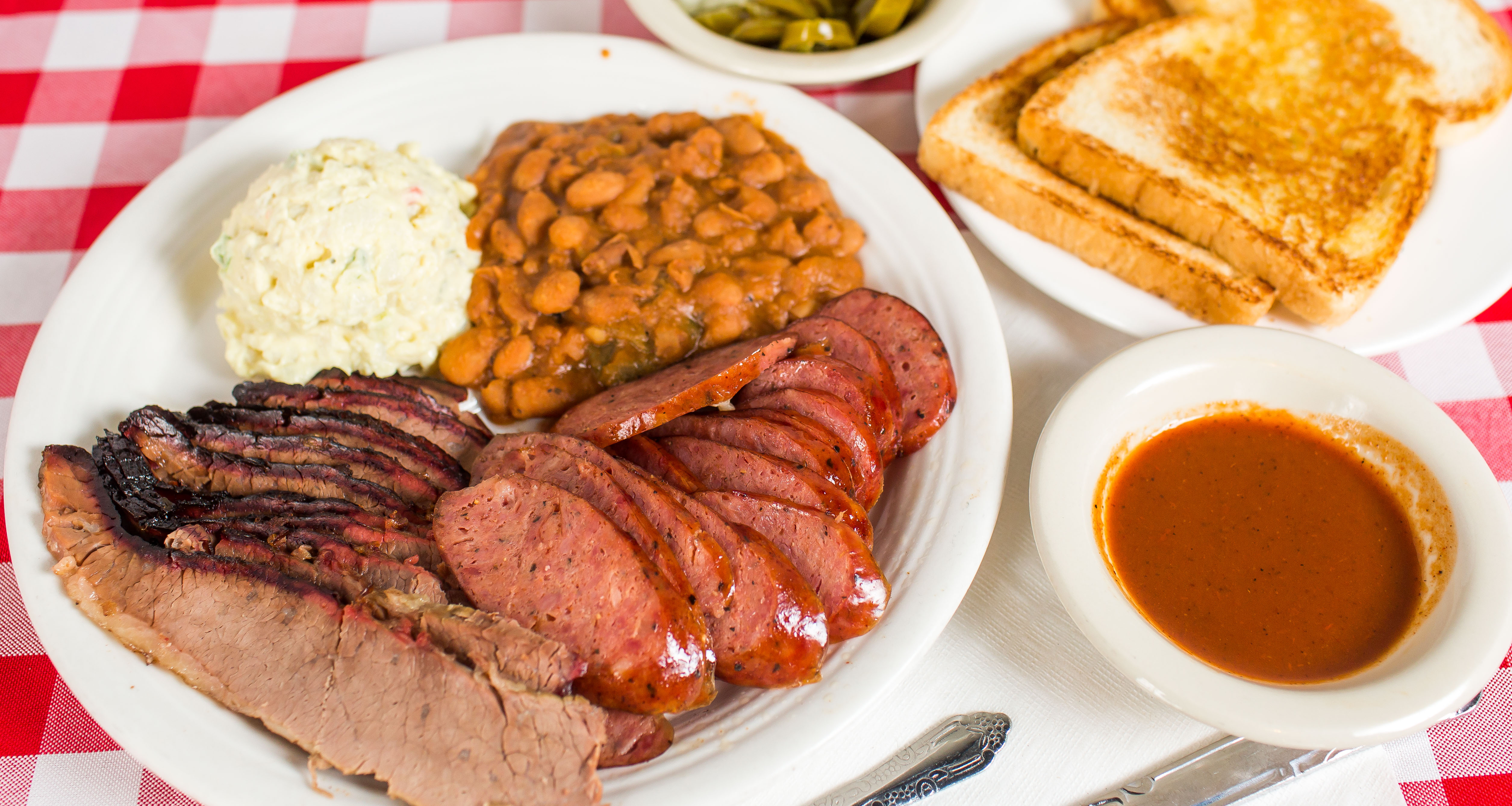 Order Two Meat (2 different meats) food online from Old Hickory Inn Barbecue store, Houston on bringmethat.com