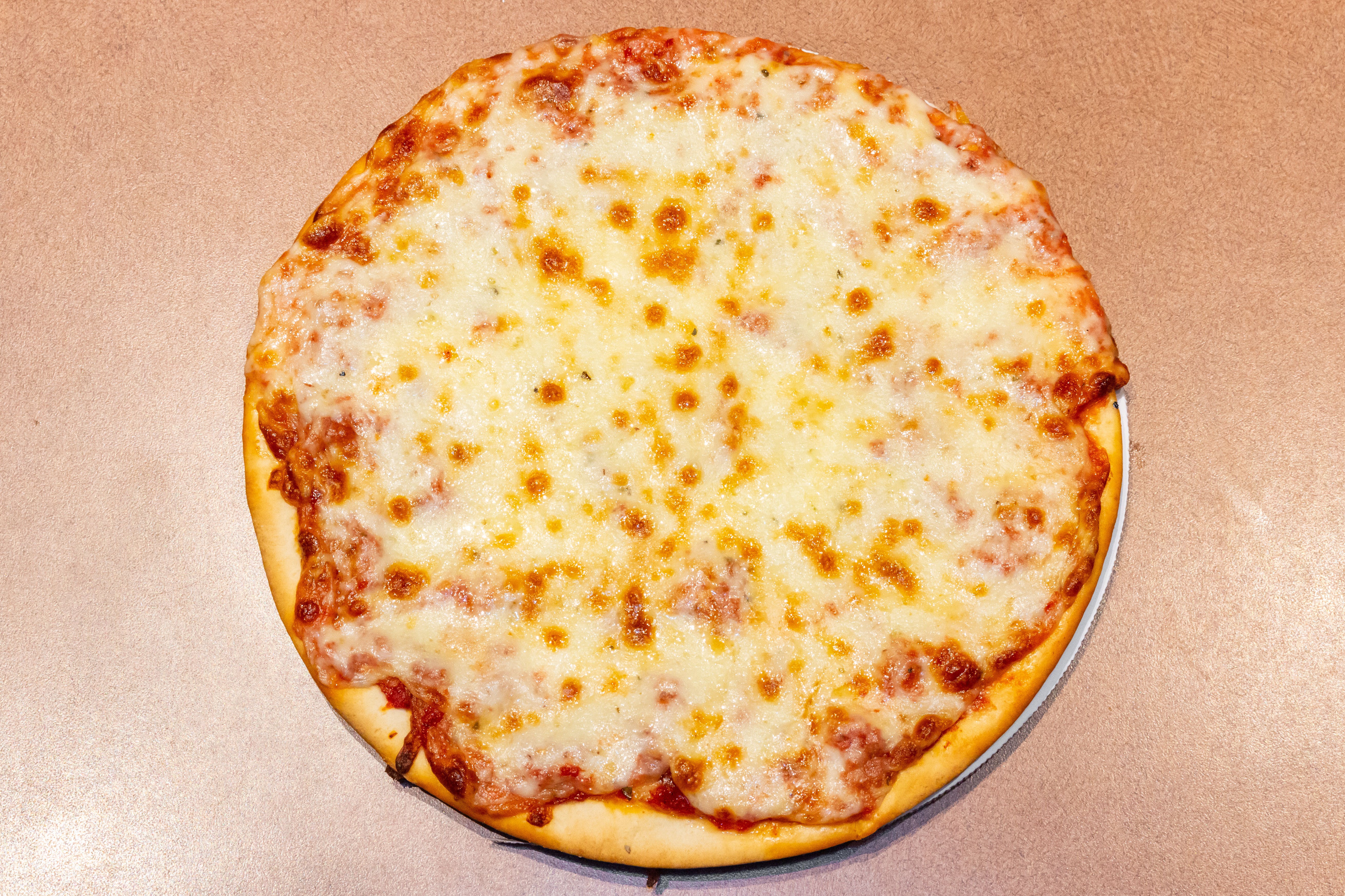 Order Cheese Pizza - 10'' (Serves 1-2 People) food online from Pyramid Pizza & Sports Bar store, Addison on bringmethat.com
