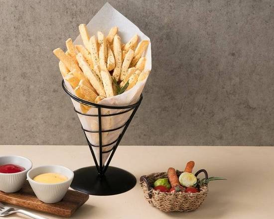 Order Cheddar French Fries food online from Vons Chicken store, San Jose on bringmethat.com