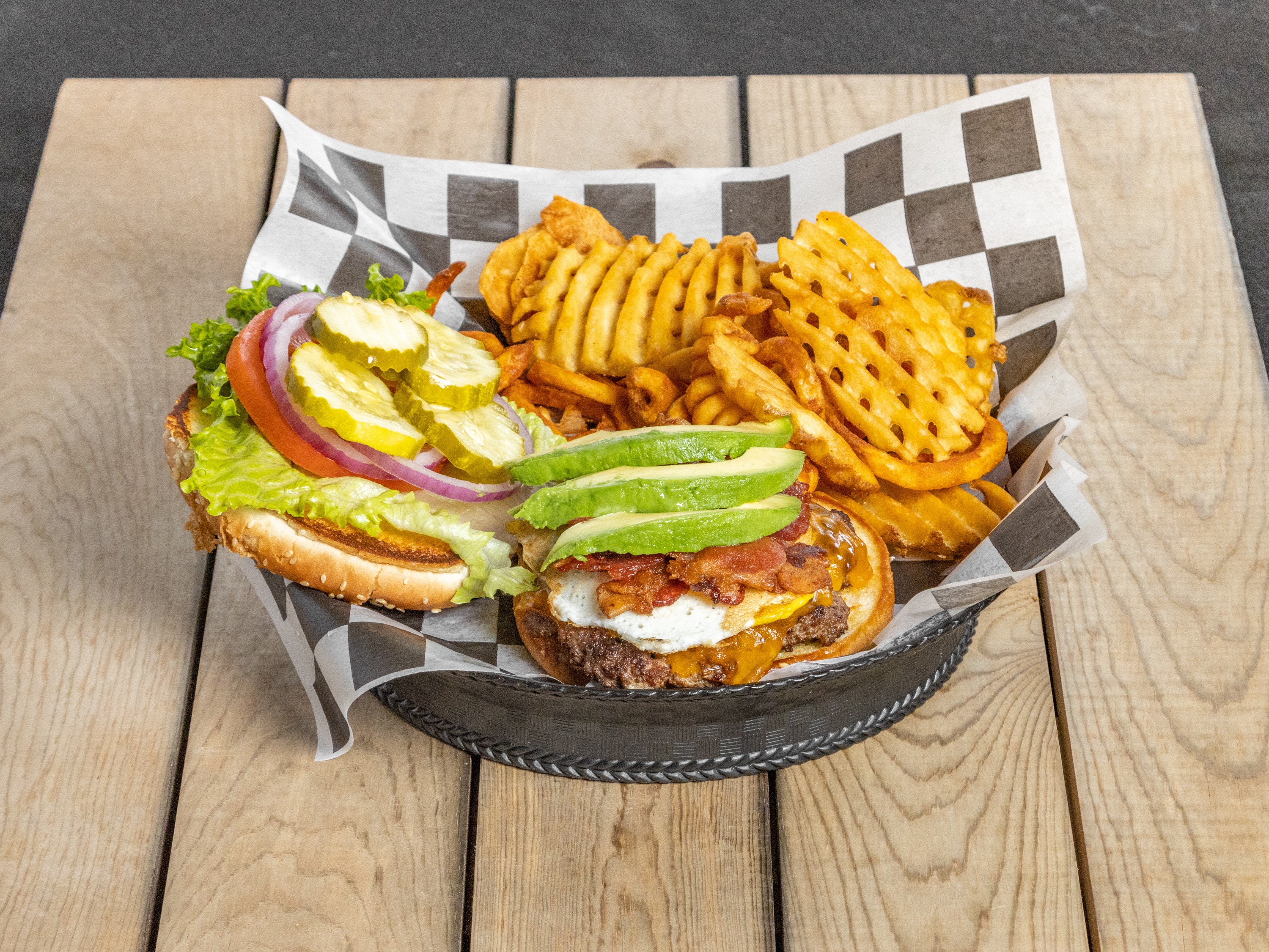 Order Build Your Own Burger food online from Toadies Bar And Grill store, Bedford on bringmethat.com